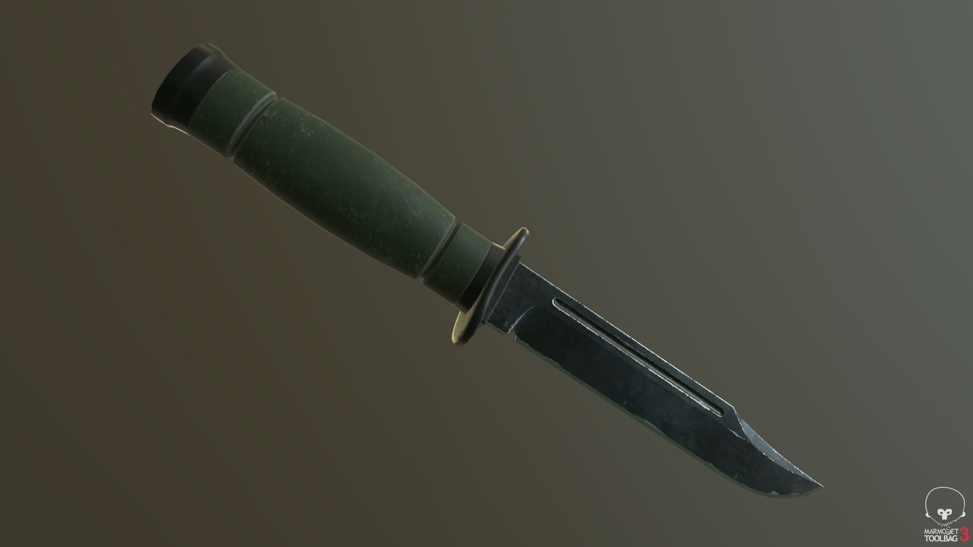 Game Ready Tactical Combat Knife Low-poly 3D model_6