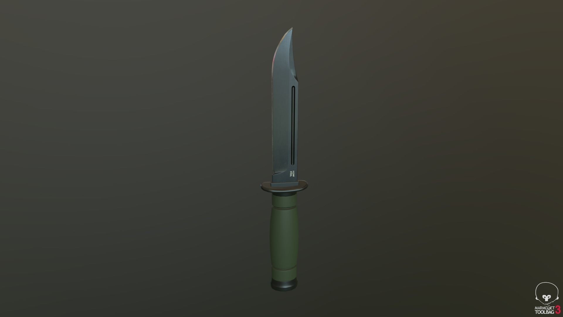 Game Ready Tactical Combat Knife Low-poly 3D model_9