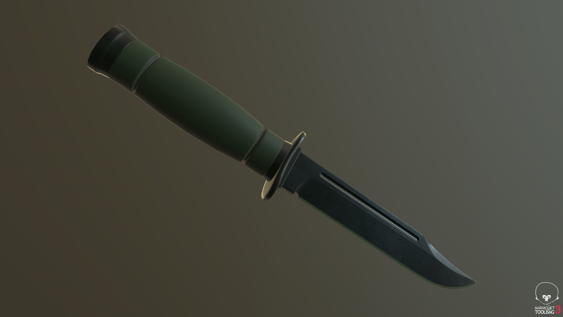 Game Ready Tactical Combat Knife Low-poly 3D model_12