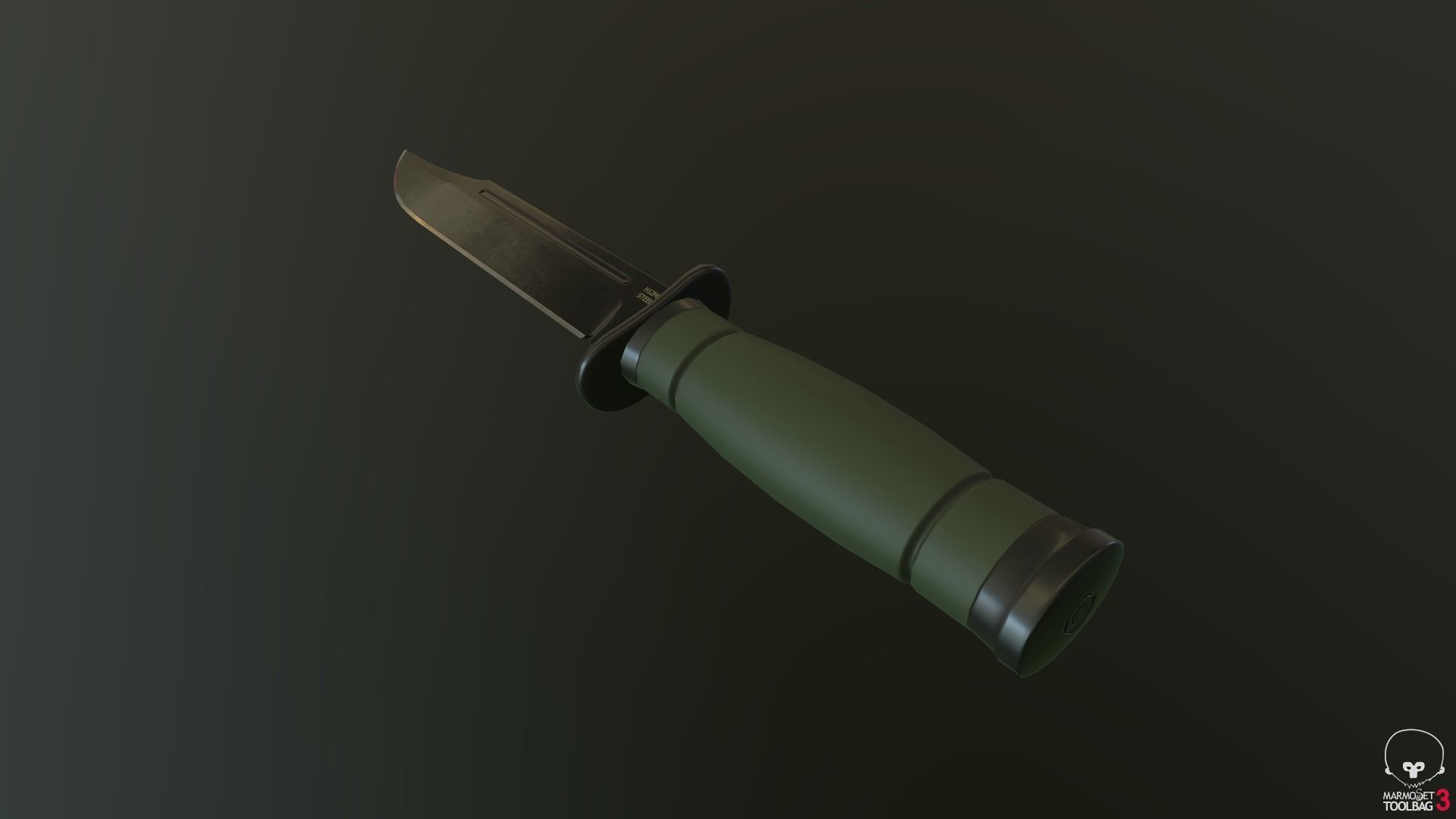 Game Ready Tactical Combat Knife Low-poly 3D model_11