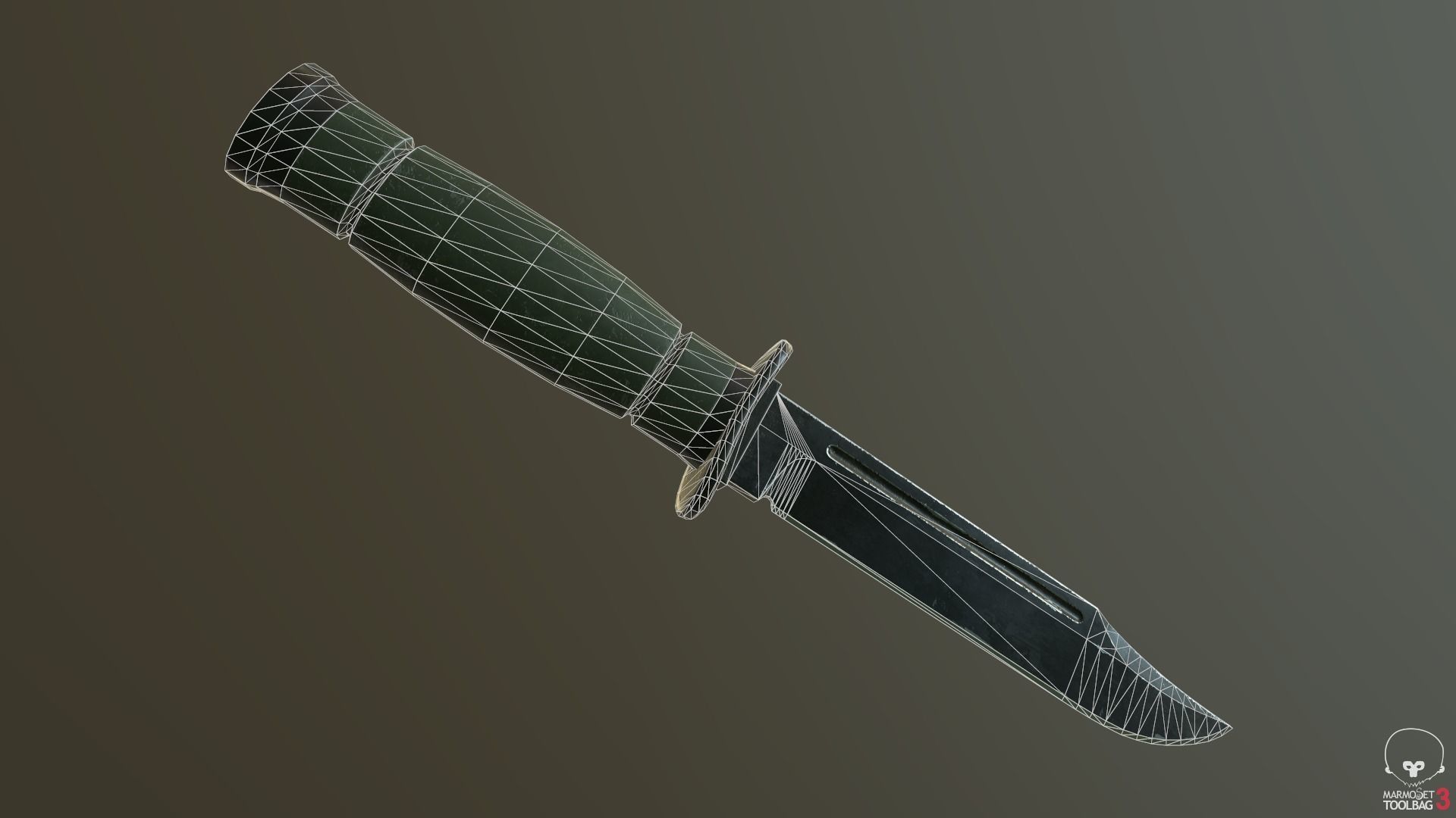 Game Ready Tactical Combat Knife Low-poly 3D model_19