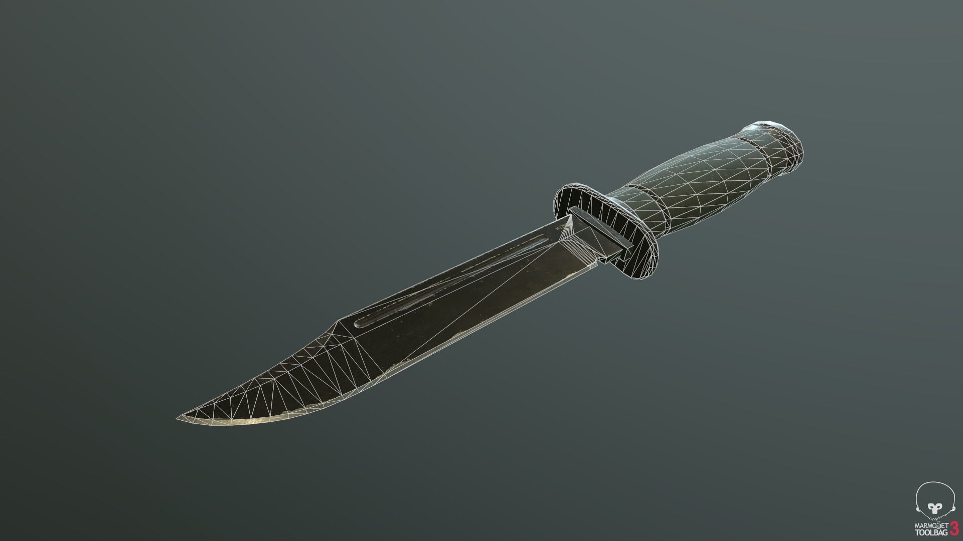 Game Ready Tactical Combat Knife Low-poly 3D model_17
