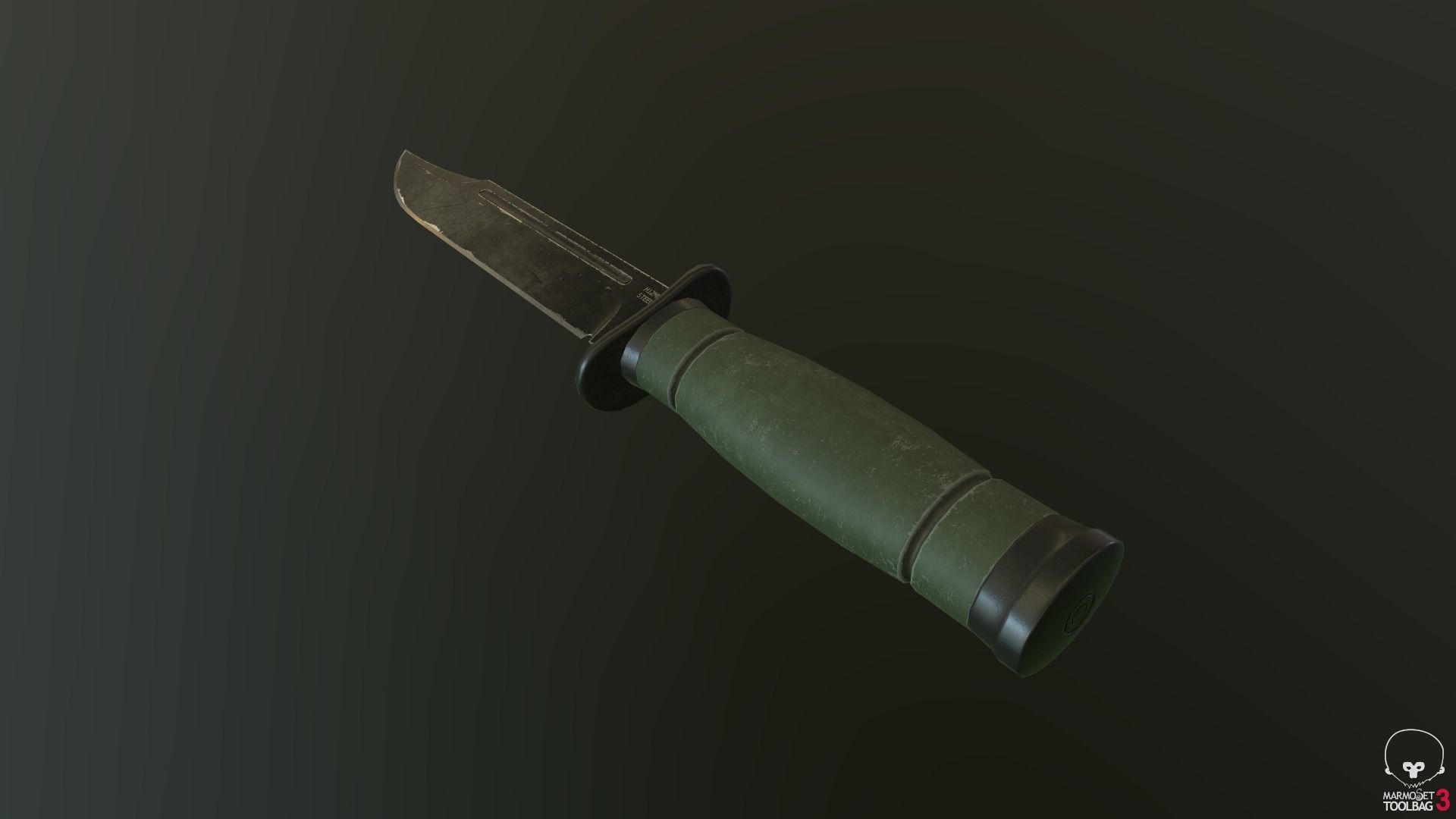 Game Ready Tactical Combat Knife Low-poly 3D model_5