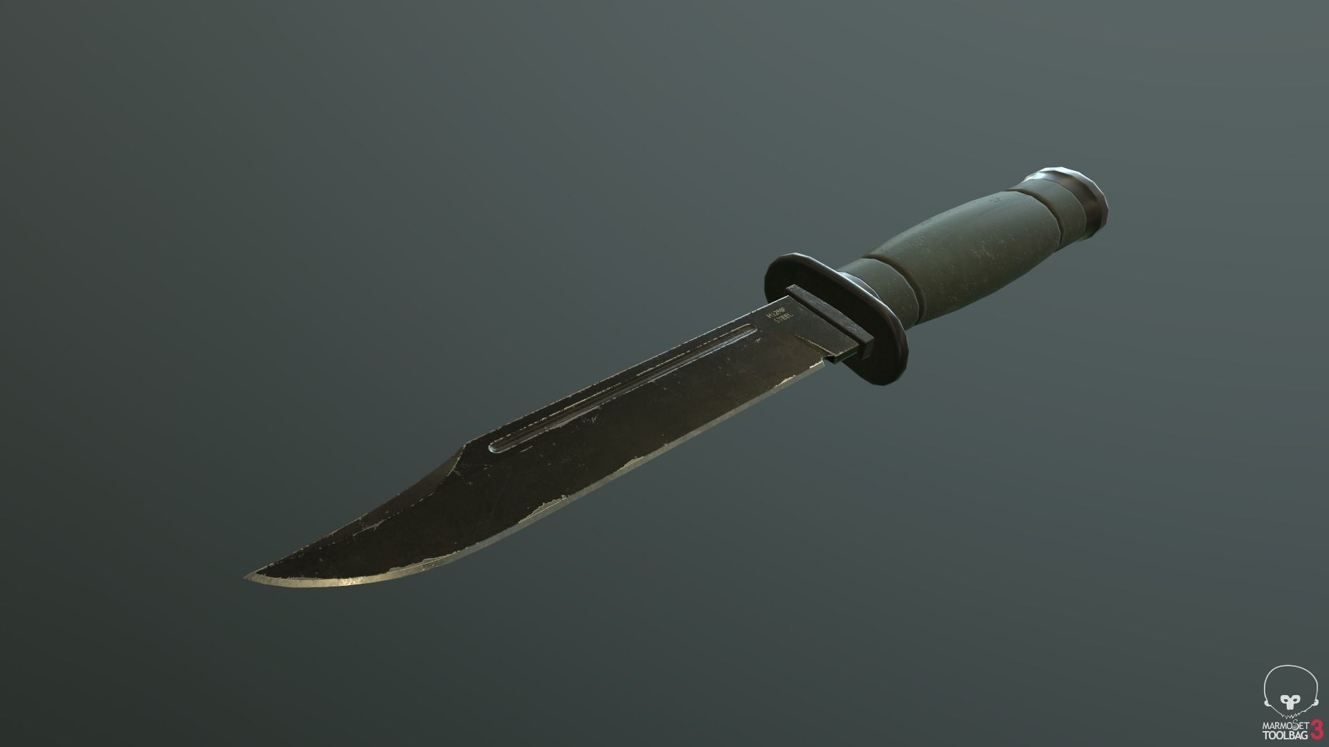 Game Ready Tactical Combat Knife Low-poly 3D model_4