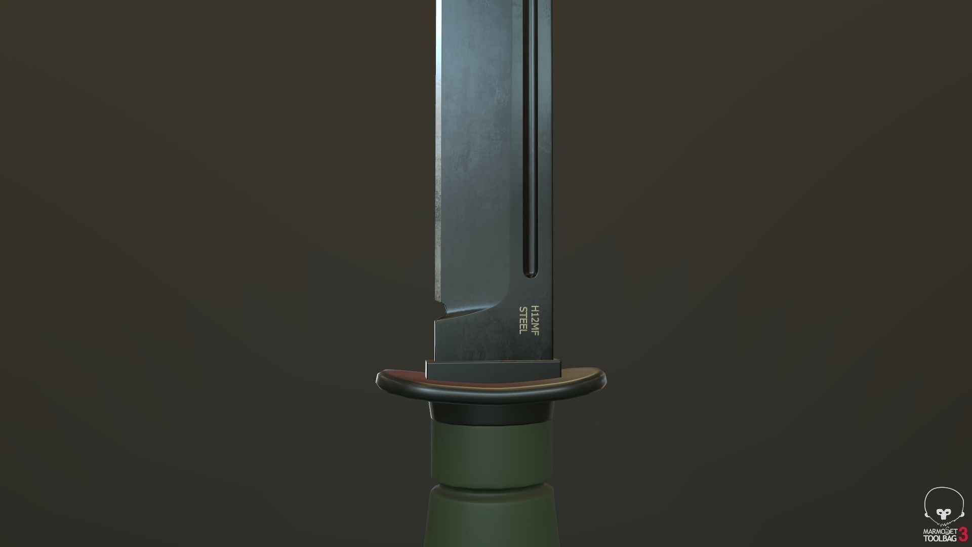 Game Ready Tactical Combat Knife Low-poly 3D model_14