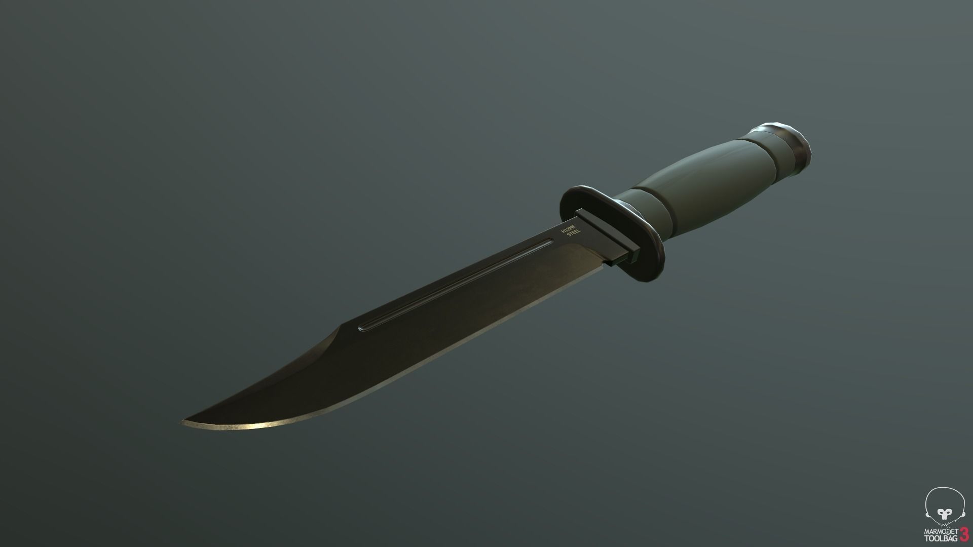 Game Ready Tactical Combat Knife Low-poly 3D model_10