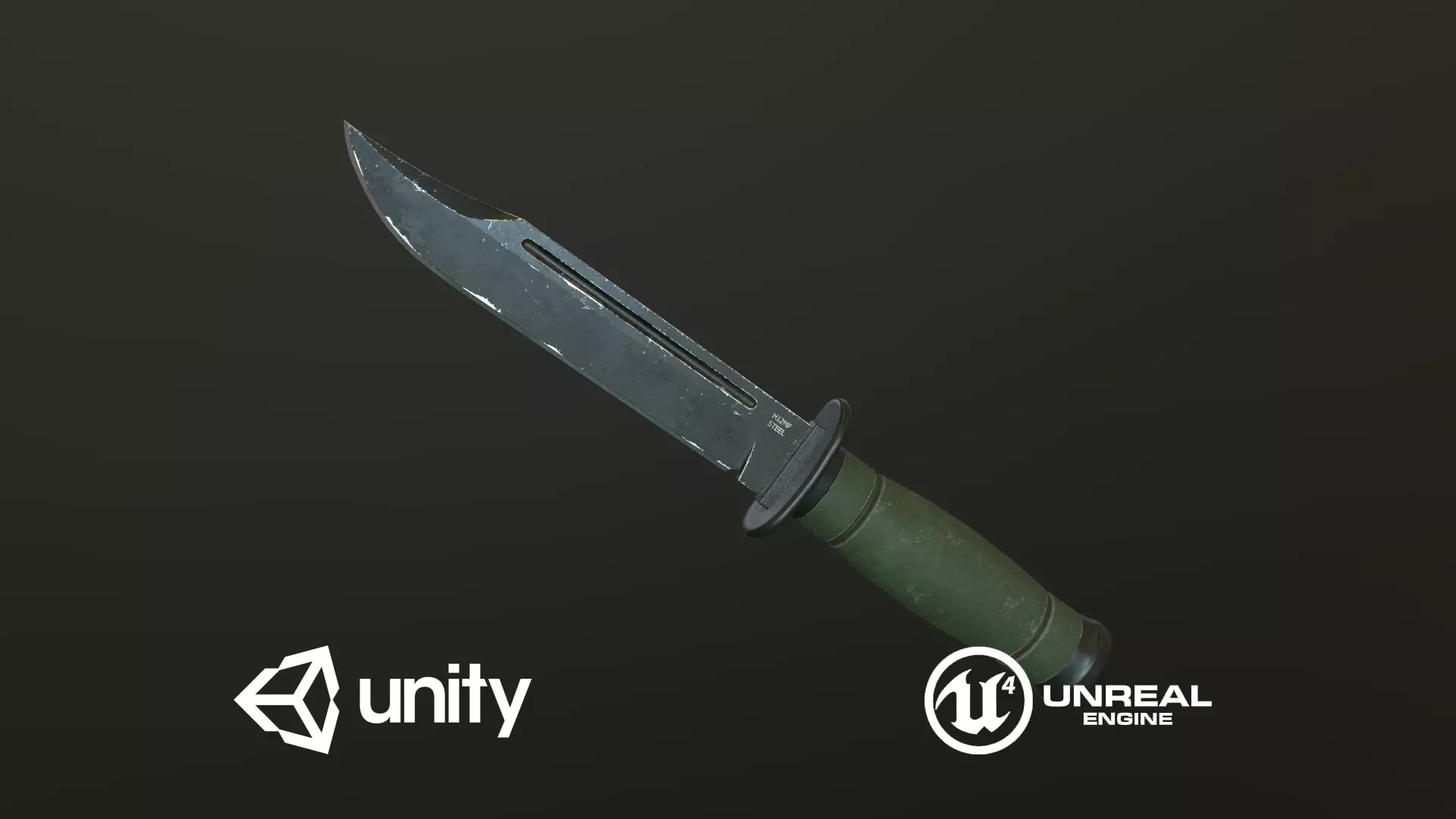 Game Ready Tactical Combat Knife Low-poly 3D model_0