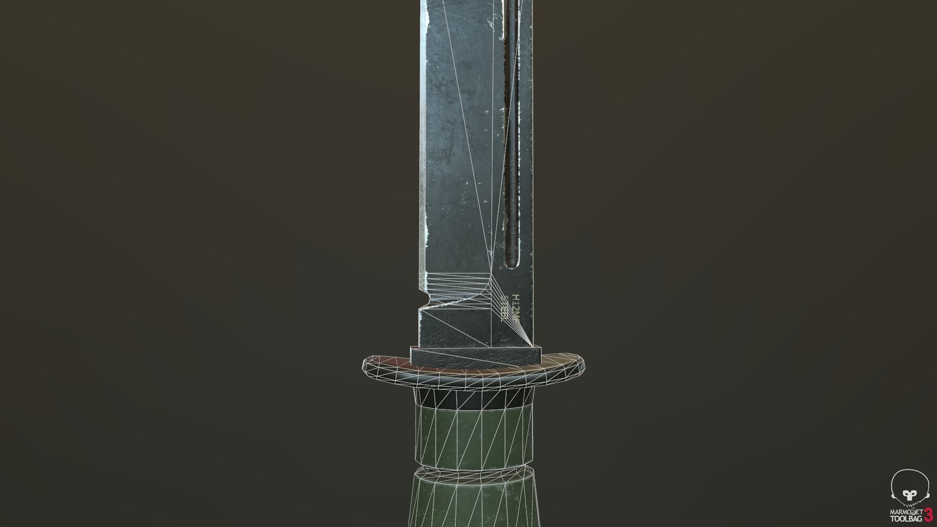 Game Ready Tactical Combat Knife Low-poly 3D model_21