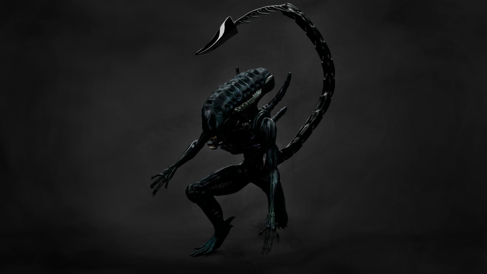  Xenomorph Low-poly 3D model_3