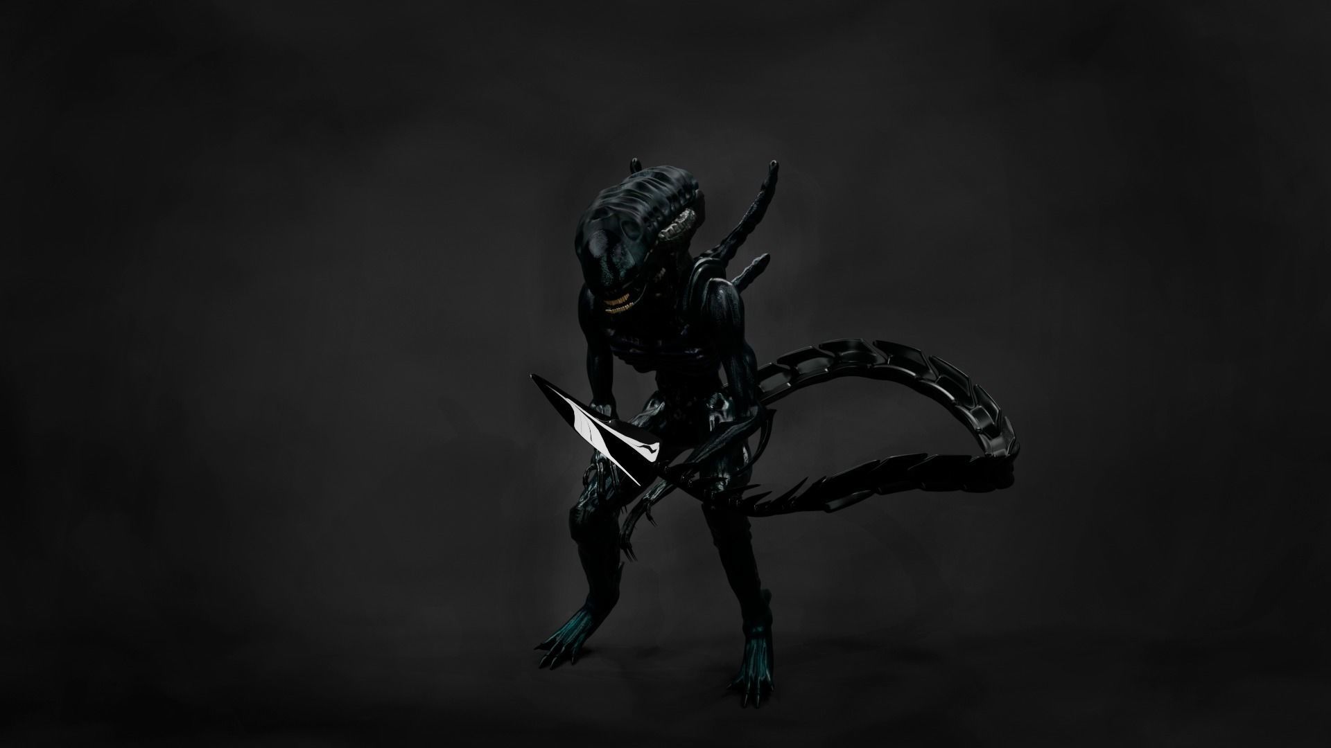  Xenomorph Low-poly 3D model_2