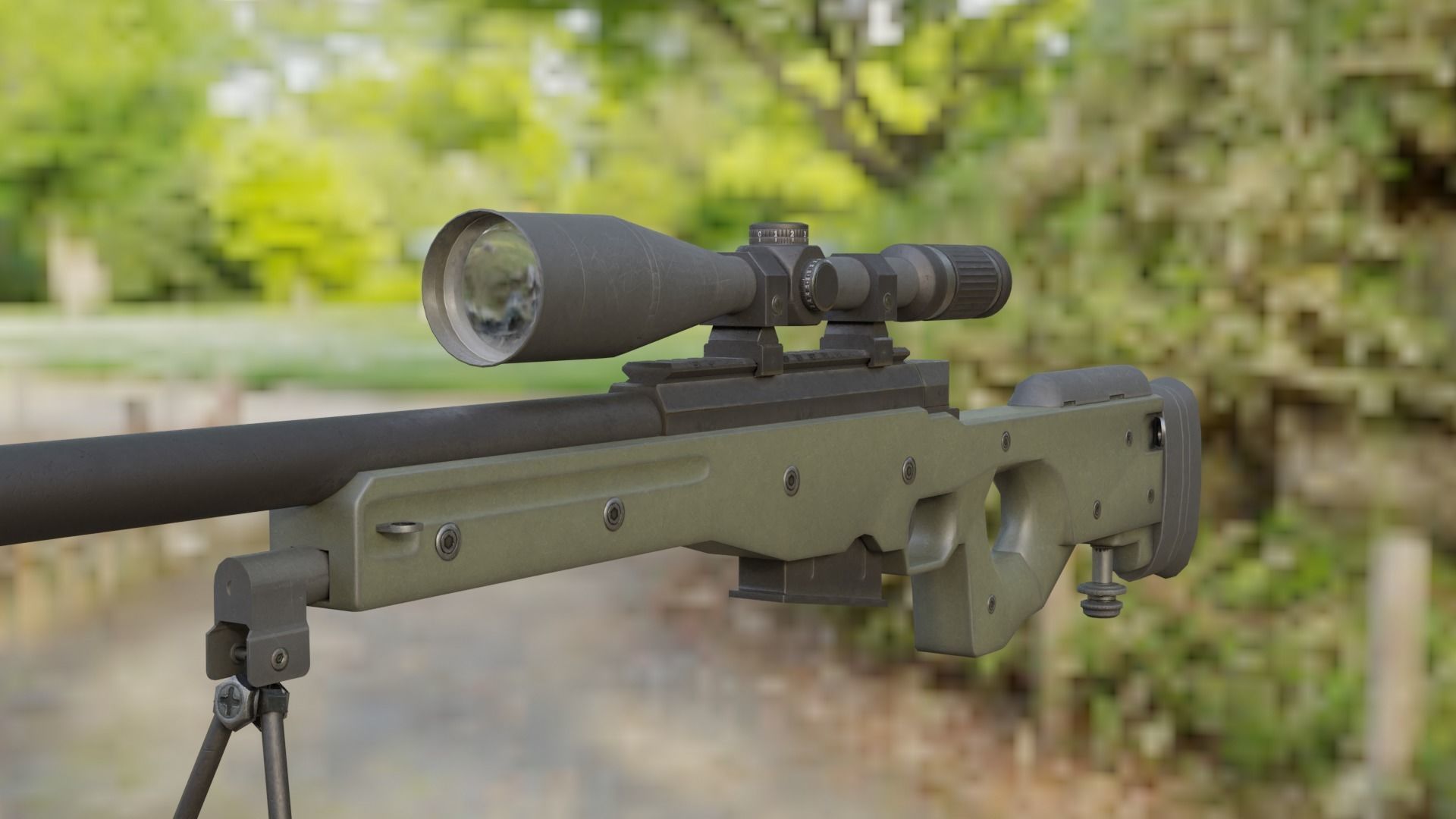 PBR Arctic Warfare Magnum and Police Game-Ready Low-poly 3D model_2