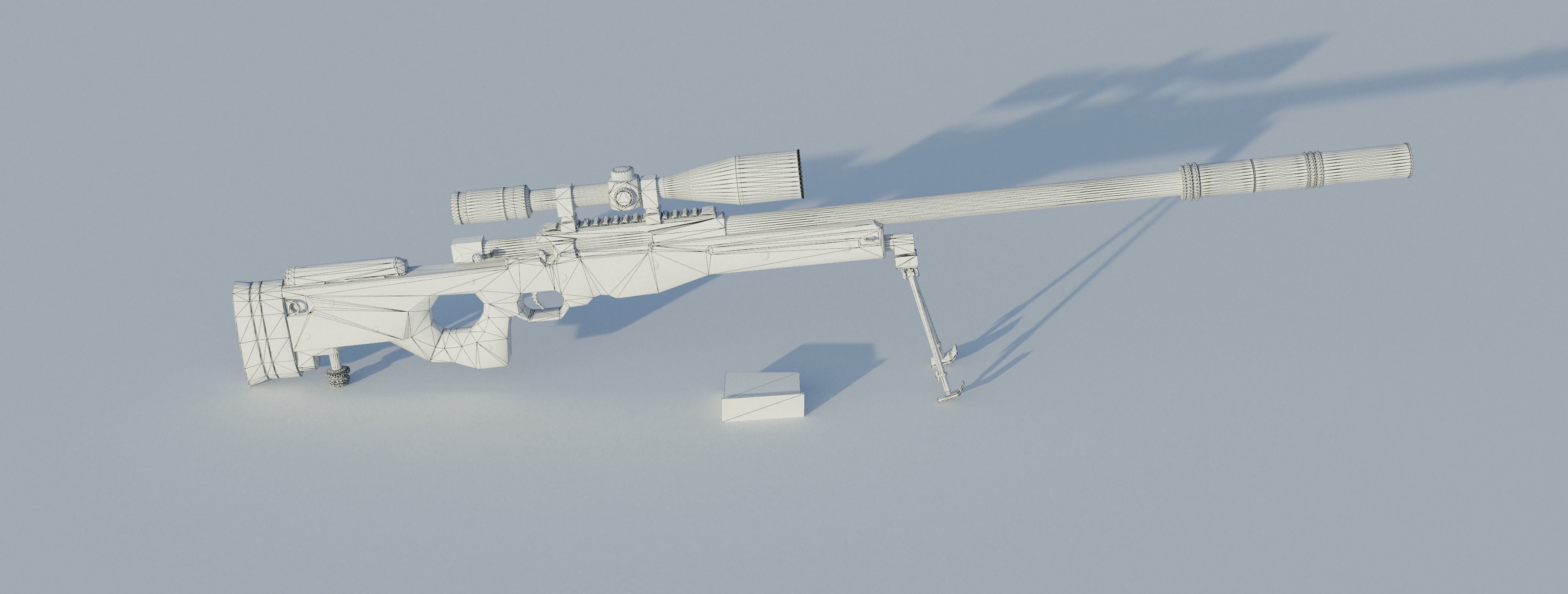 PBR Arctic Warfare Magnum and Police Game-Ready Low-poly 3D model_5