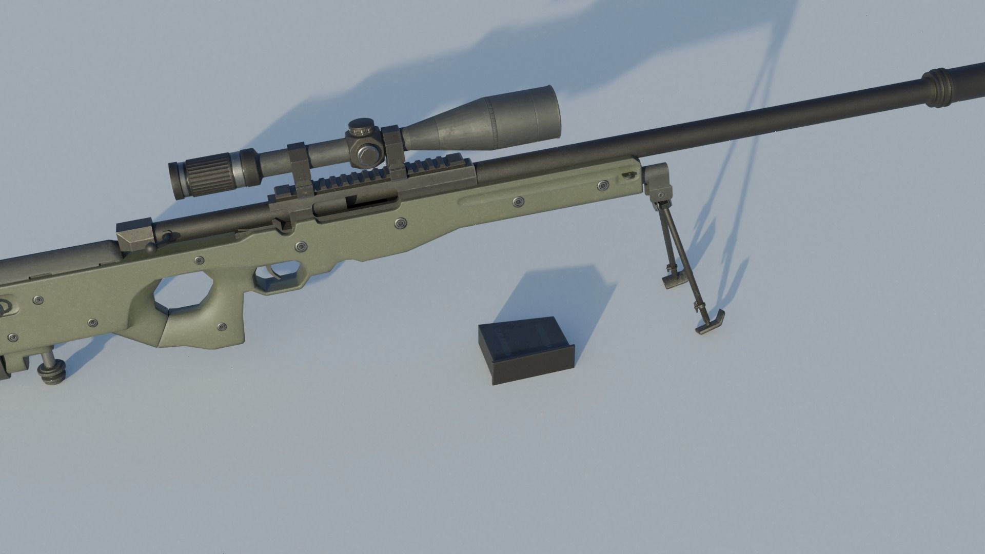 PBR Arctic Warfare Magnum and Police Game-Ready Low-poly 3D model_4