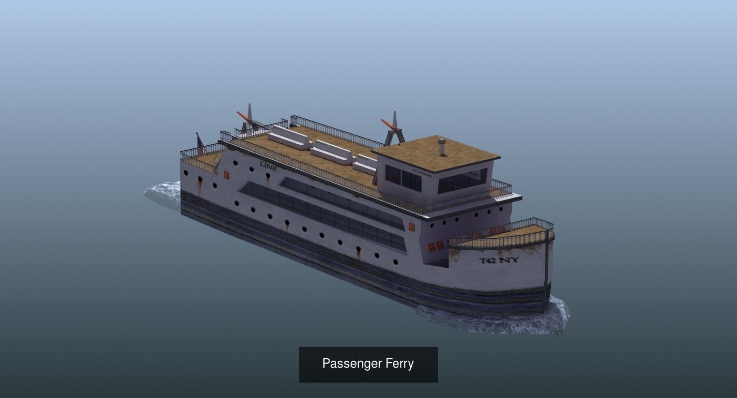 Civilan Ships Set 01 3D Model Collection_1