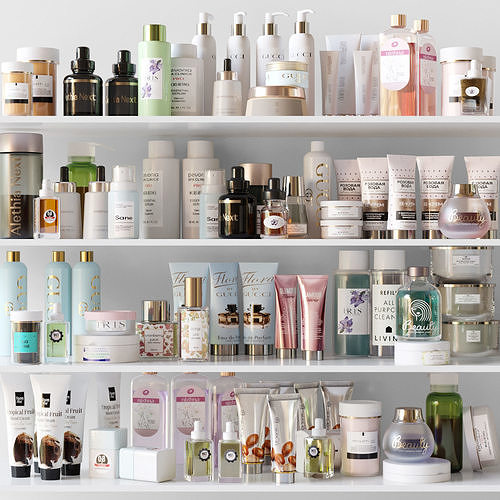 Huge set of cosmetics 3D model