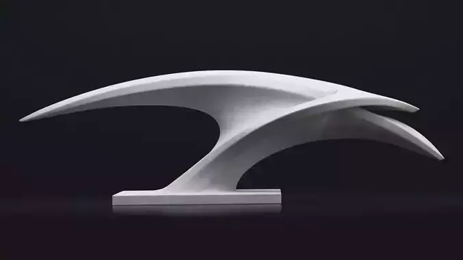 Modern abstract sculpture 022 Low-poly 3D model