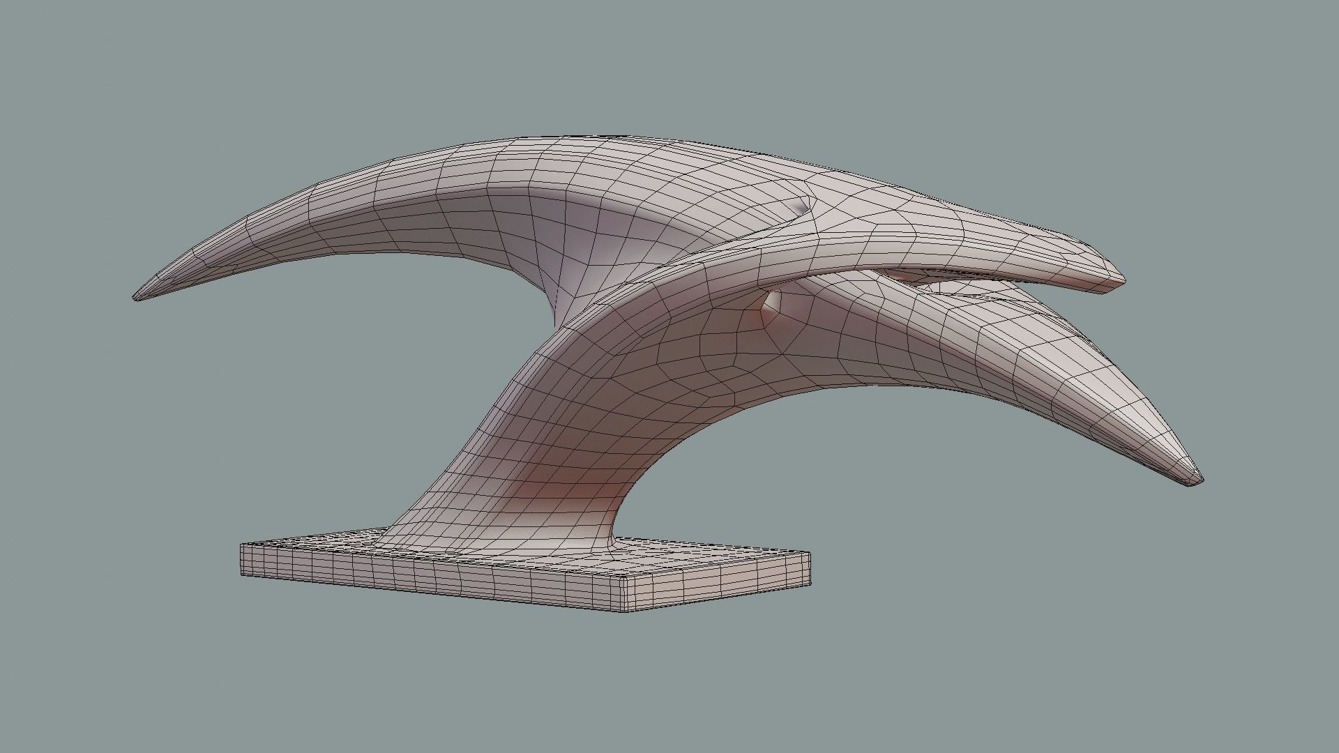 Modern abstract sculpture 022 Low-poly 3D model_8