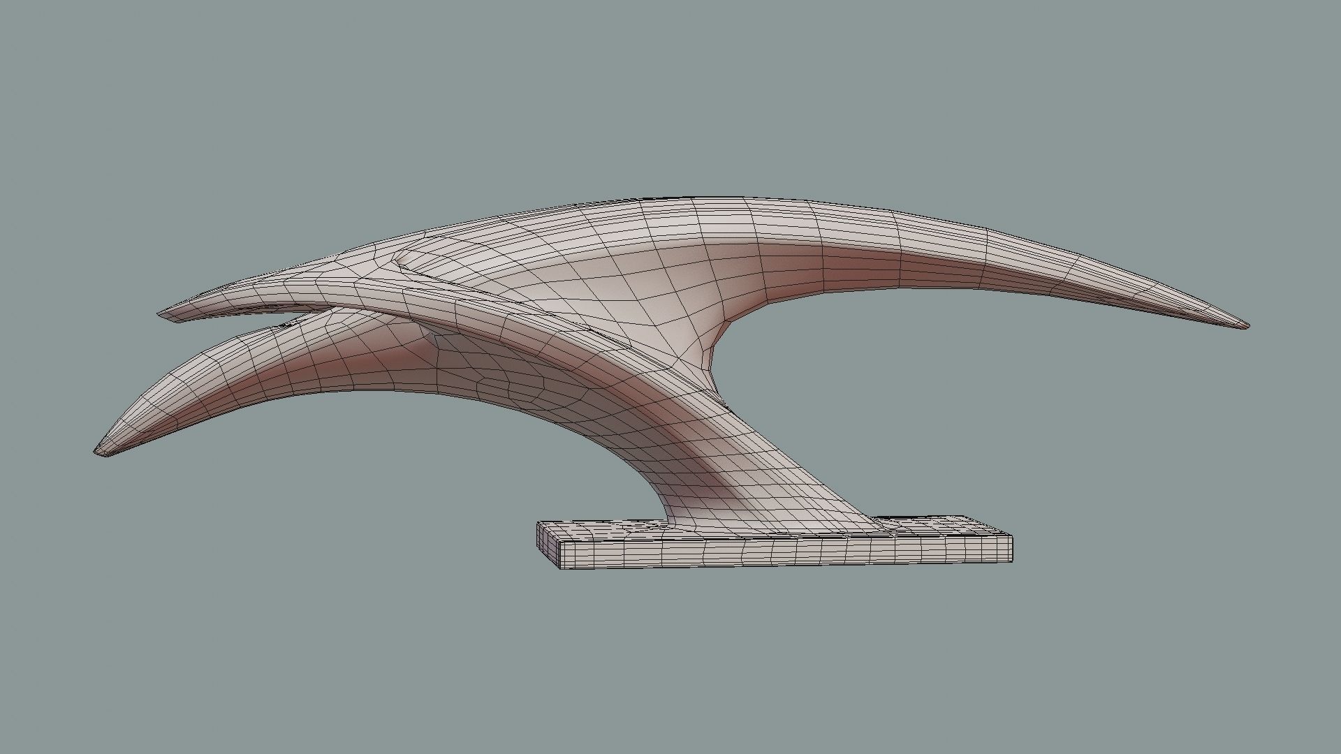 Modern abstract sculpture 022 Low-poly 3D model_9