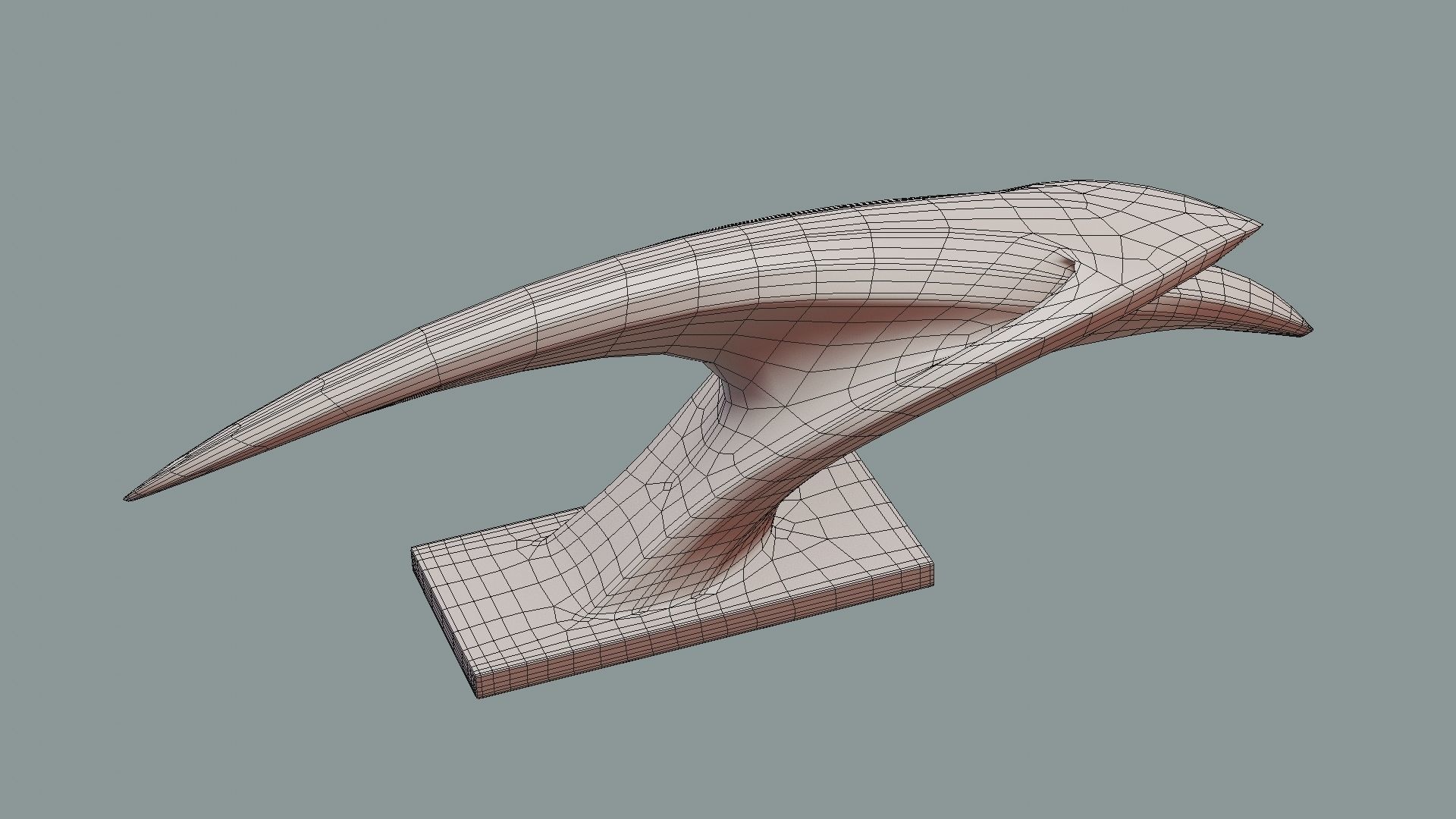 Modern abstract sculpture 022 Low-poly 3D model_7