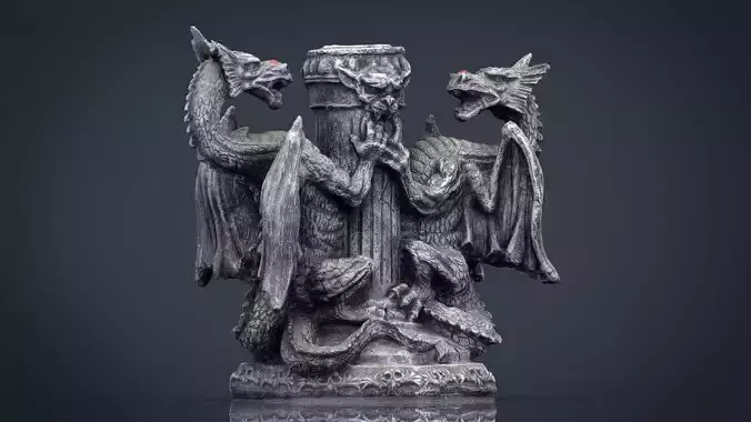 Dragons Candle  Low-poly 3D model