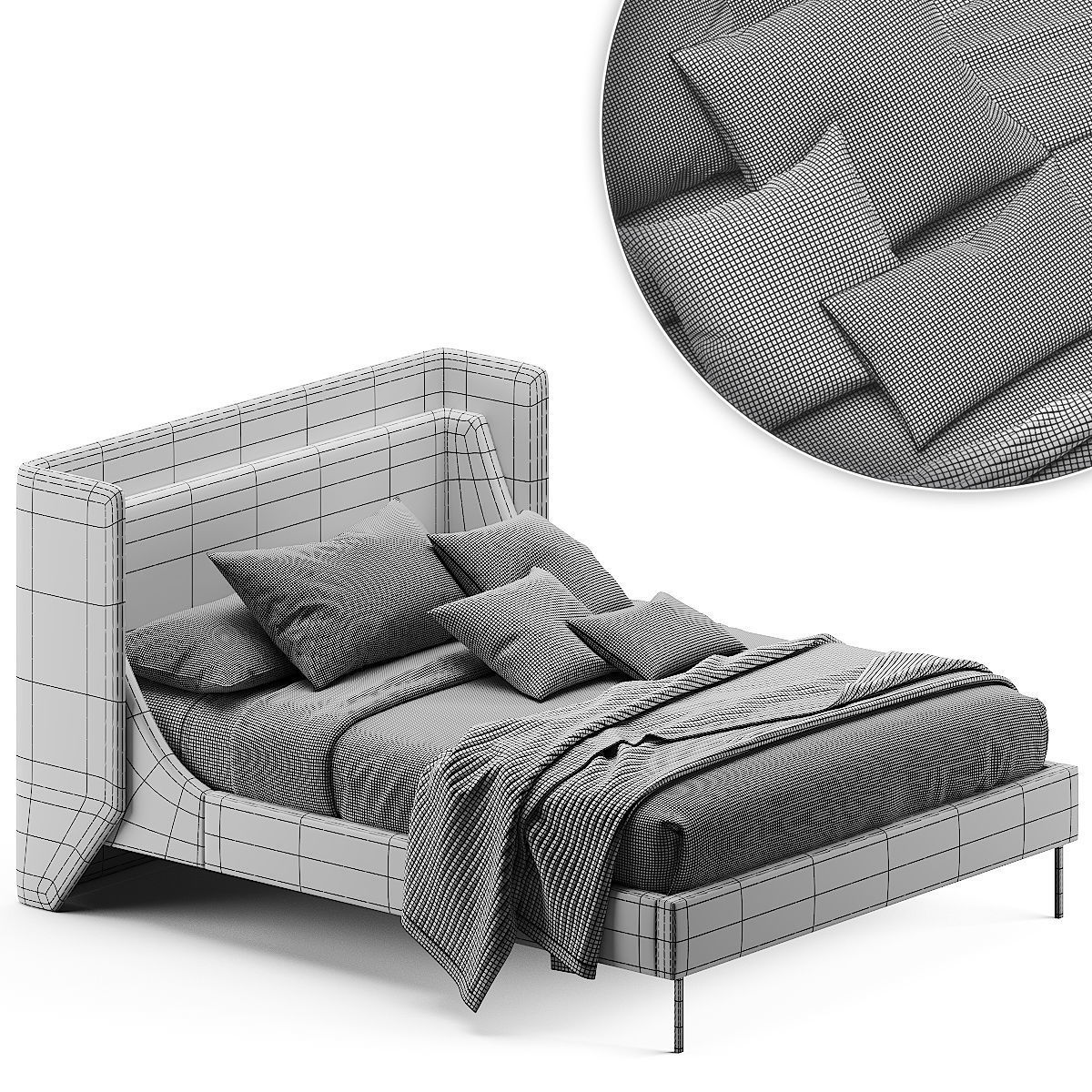 West Elm Thea Wing bed 3D model_4