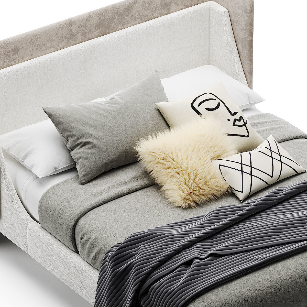 West Elm Thea Wing bed 3D model_2