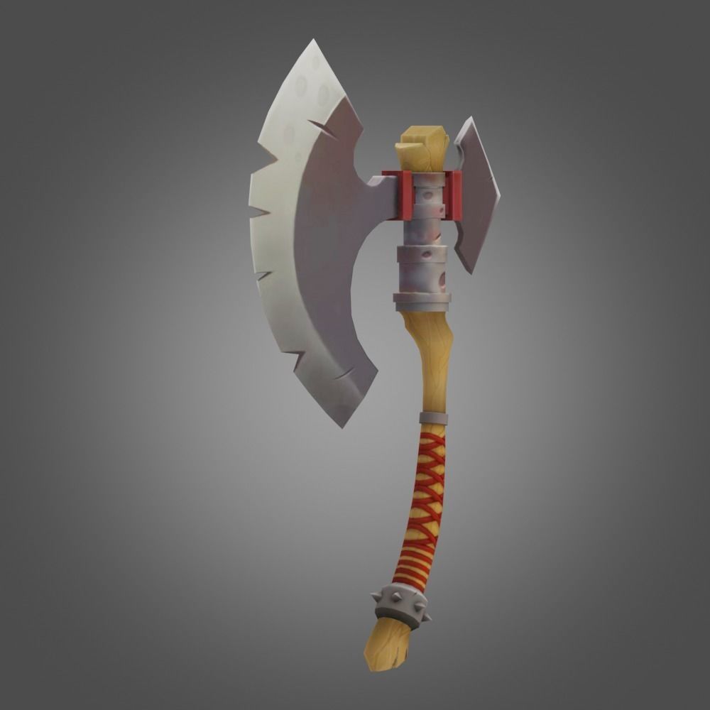 Stylized War Ax Low-poly 3D model_4