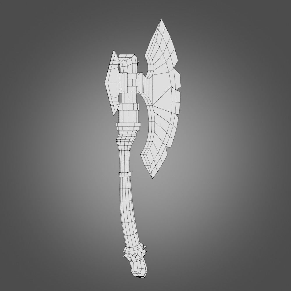 Stylized War Ax Low-poly 3D model_11