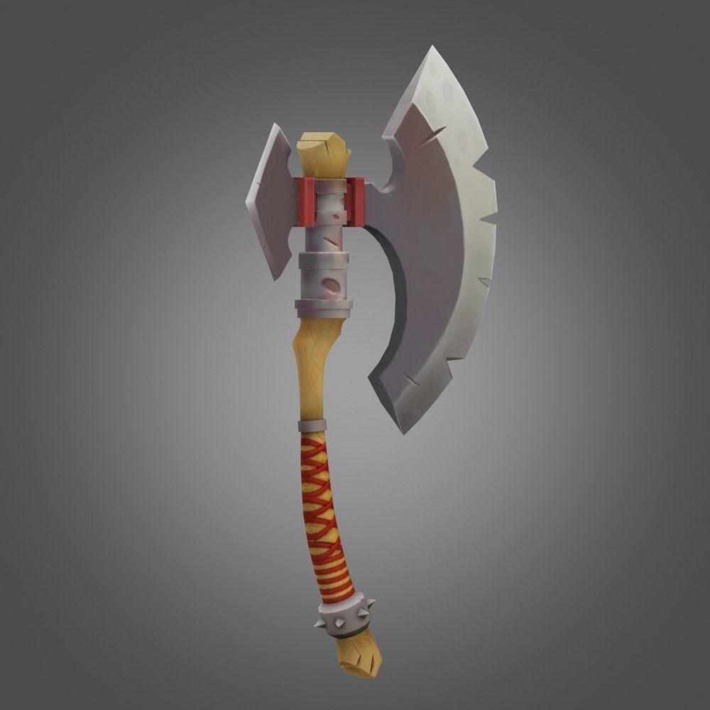 Stylized War Ax Low-poly 3D model_6