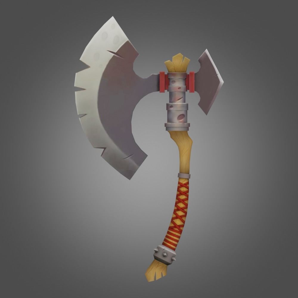 Stylized War Ax Low-poly 3D model_2
