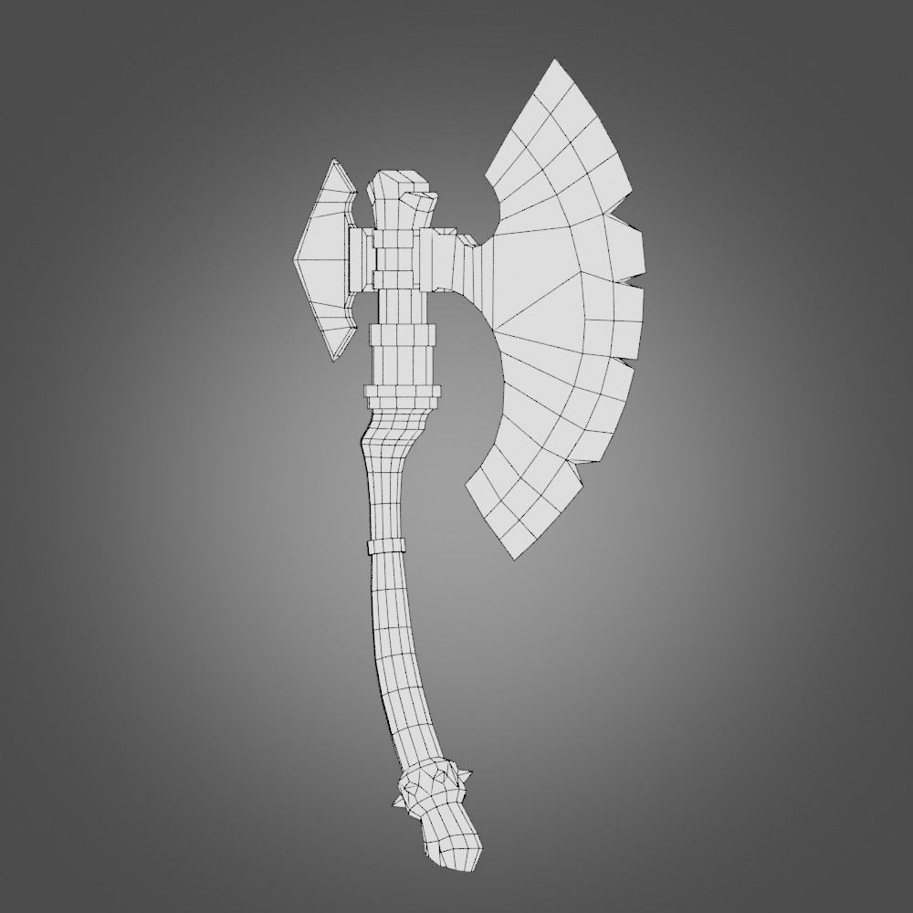 Stylized War Ax Low-poly 3D model_10