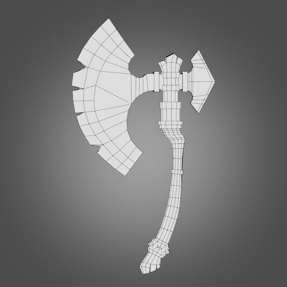 Stylized War Ax Low-poly 3D model_8