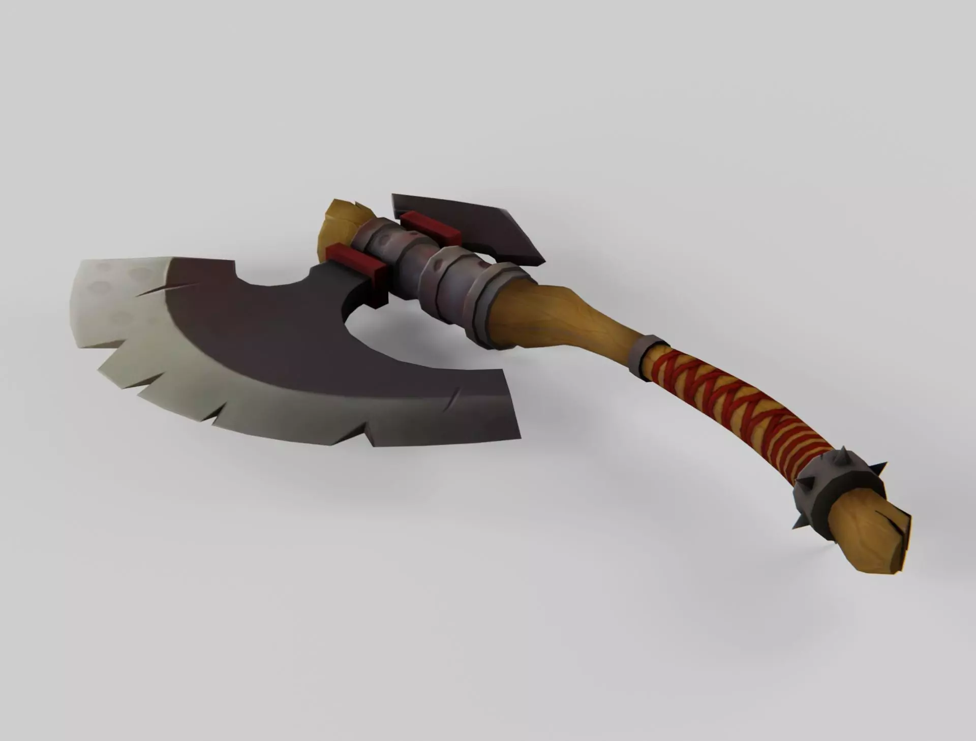Stylized War Ax Low-poly 3D model_0