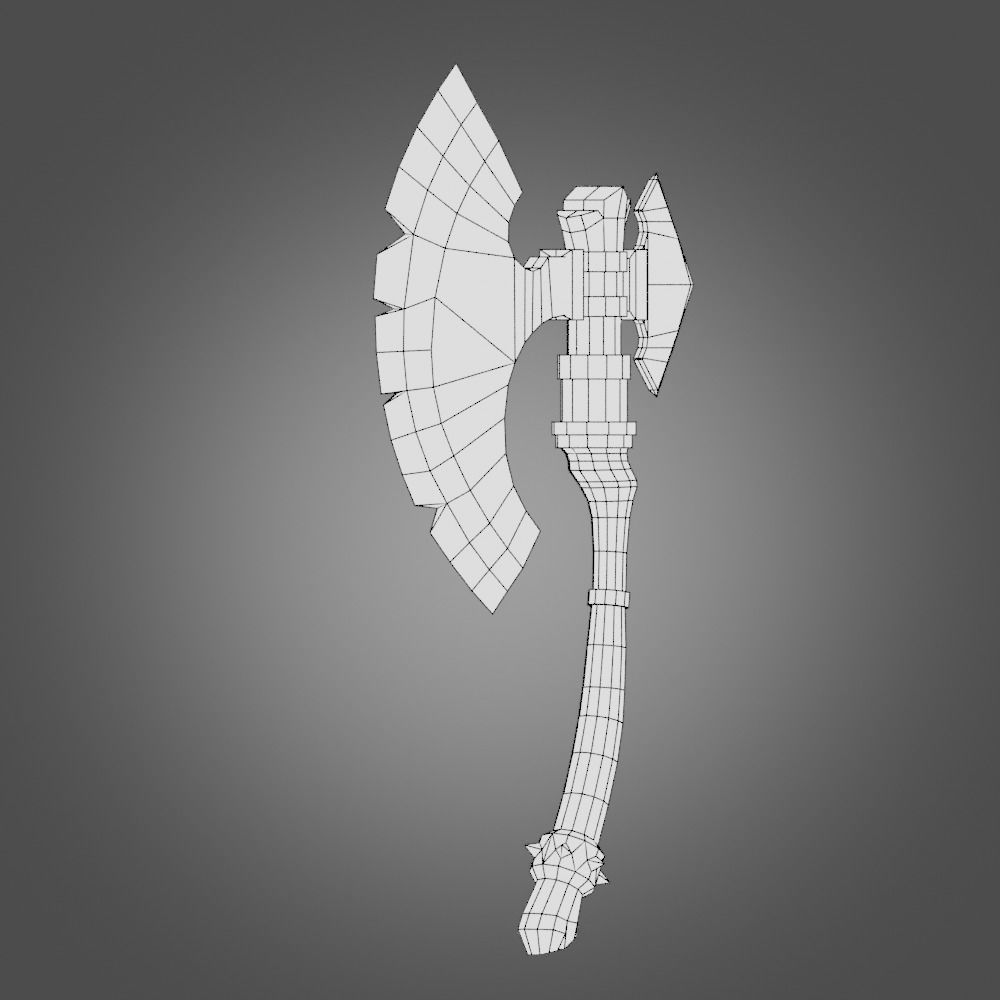 Stylized War Ax Low-poly 3D model_9