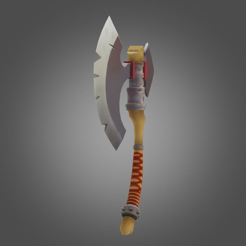 Stylized War Ax Low-poly 3D model_7