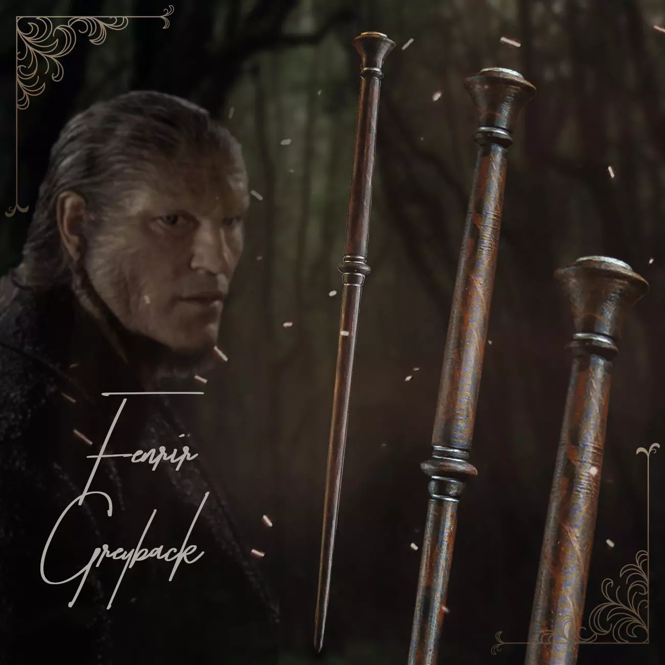 Fenrir Greyback Wand - Harry Potter 3D print model_0