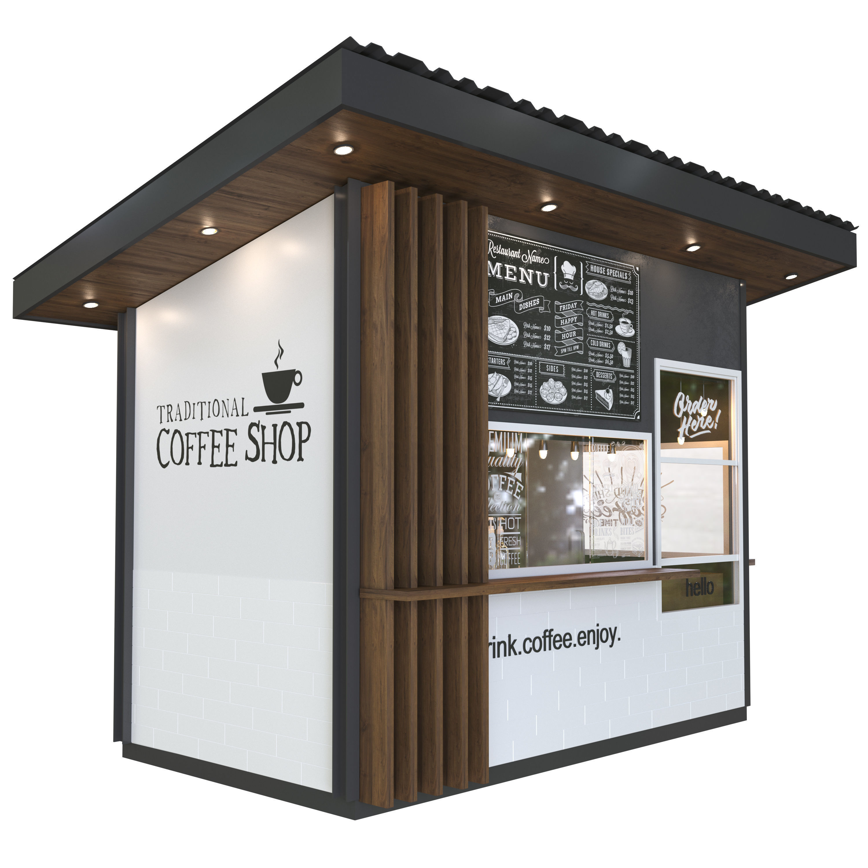 coffee shop 3D model_1