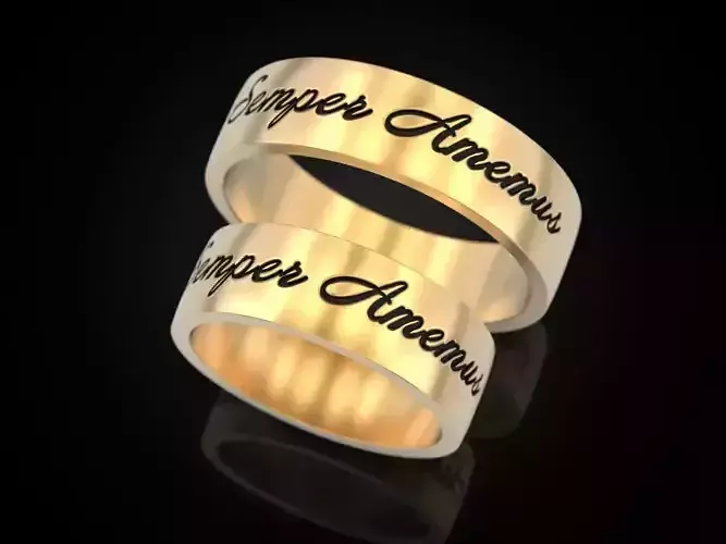 Semper Amemus Wedding Ring Free 3D print model
