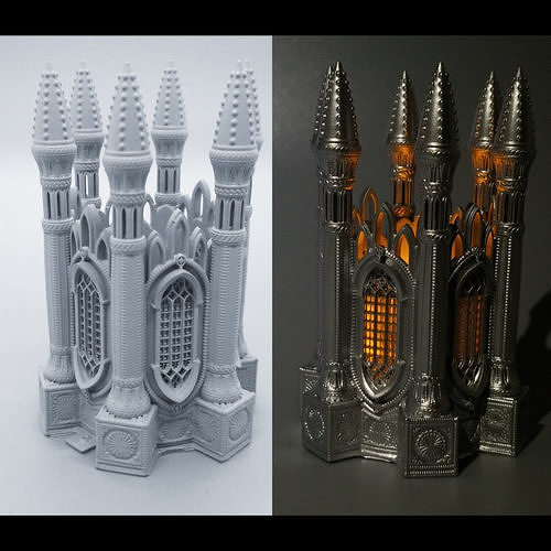 GOTHIC TEA LIGHT LANTERN 1 3D print model