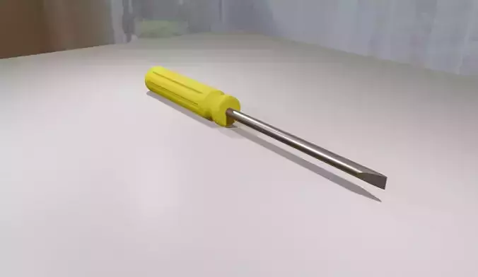 Yellow Screwdriver Tool - Chave de Fenda Amarela Low-poly 3D model