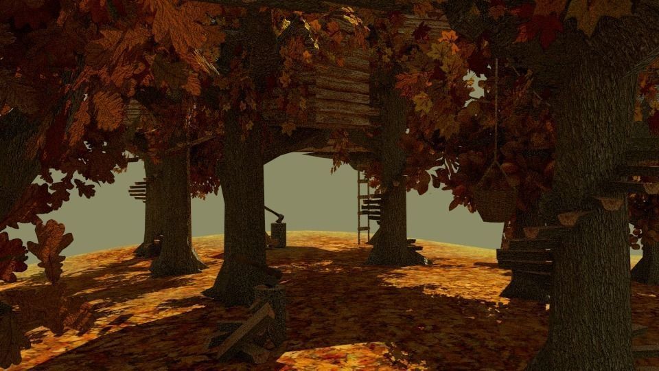 treetop village Low-poly 3D model_4