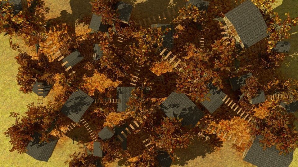 treetop village Low-poly 3D model_7