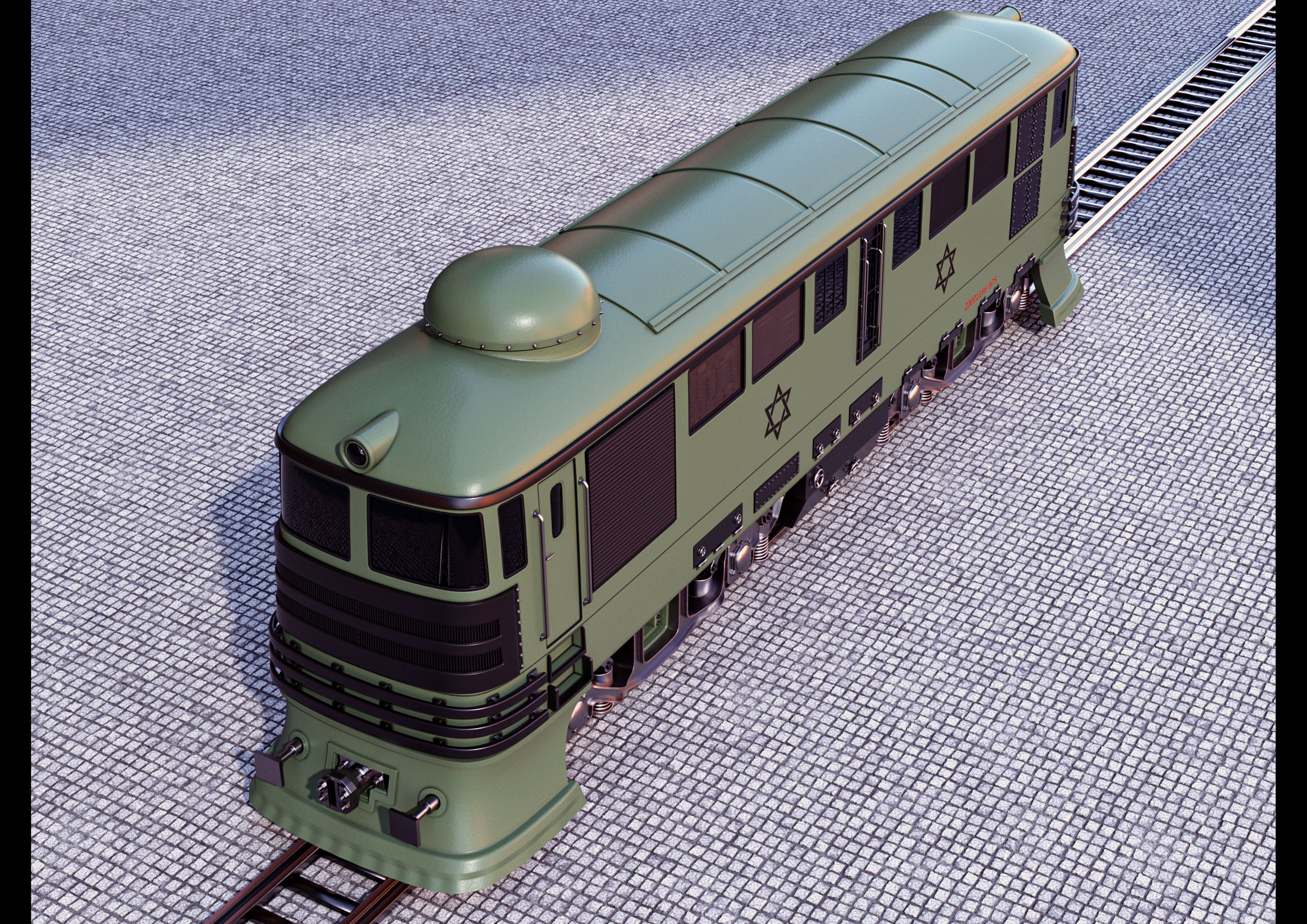 train israeli - israeli 3D model_4