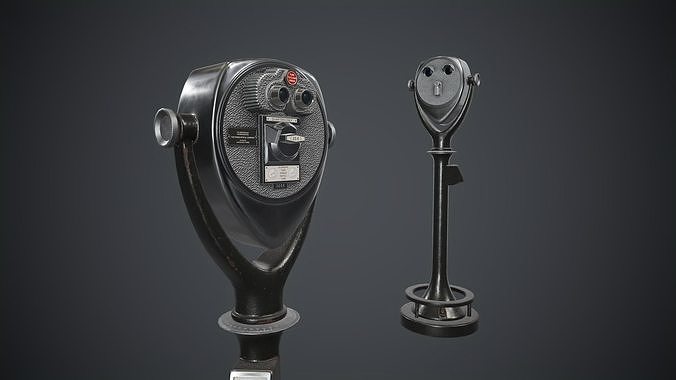 Coin-operated Telescope Binoculars PBR Game Ready Low-poly 3D model
