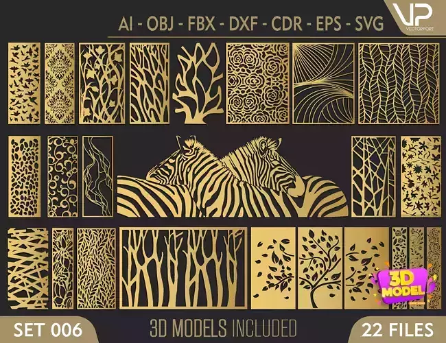 25 Decorative panels 3D model SET 006