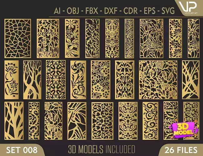 26 Decorative panels 3D model SET 008
