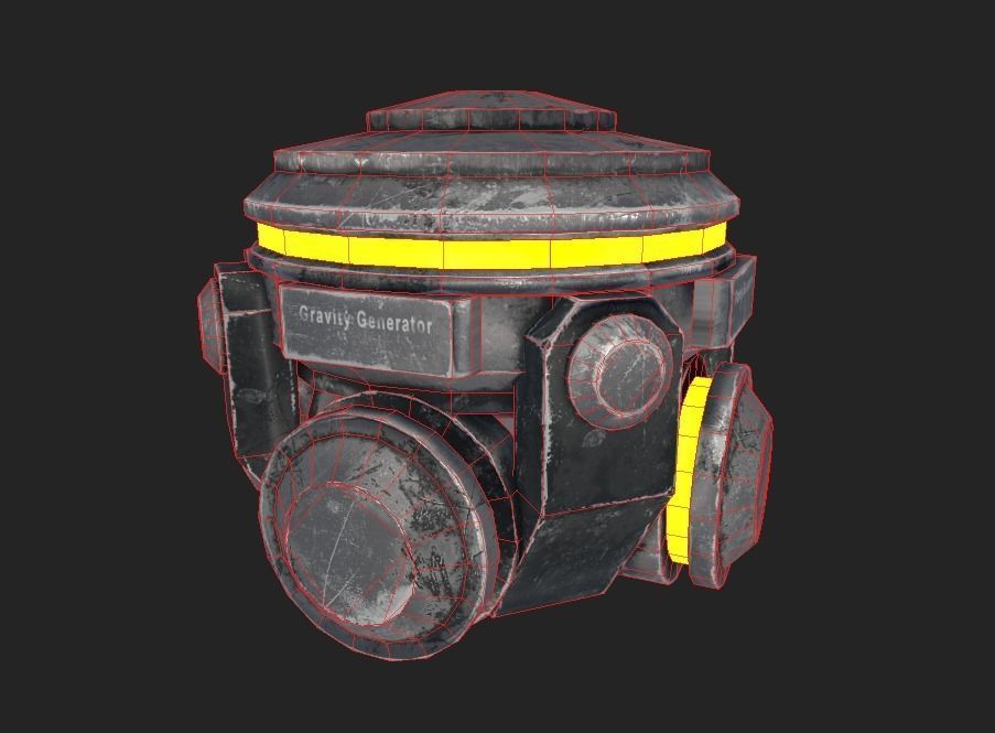 Gravity generator Low-poly 3D model_2