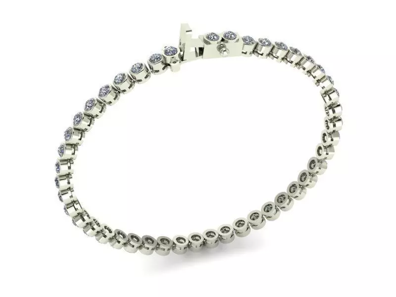 tennis bracelet embedded 3D print model_0