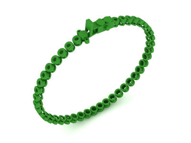 tennis bracelet embedded 3D print model_3