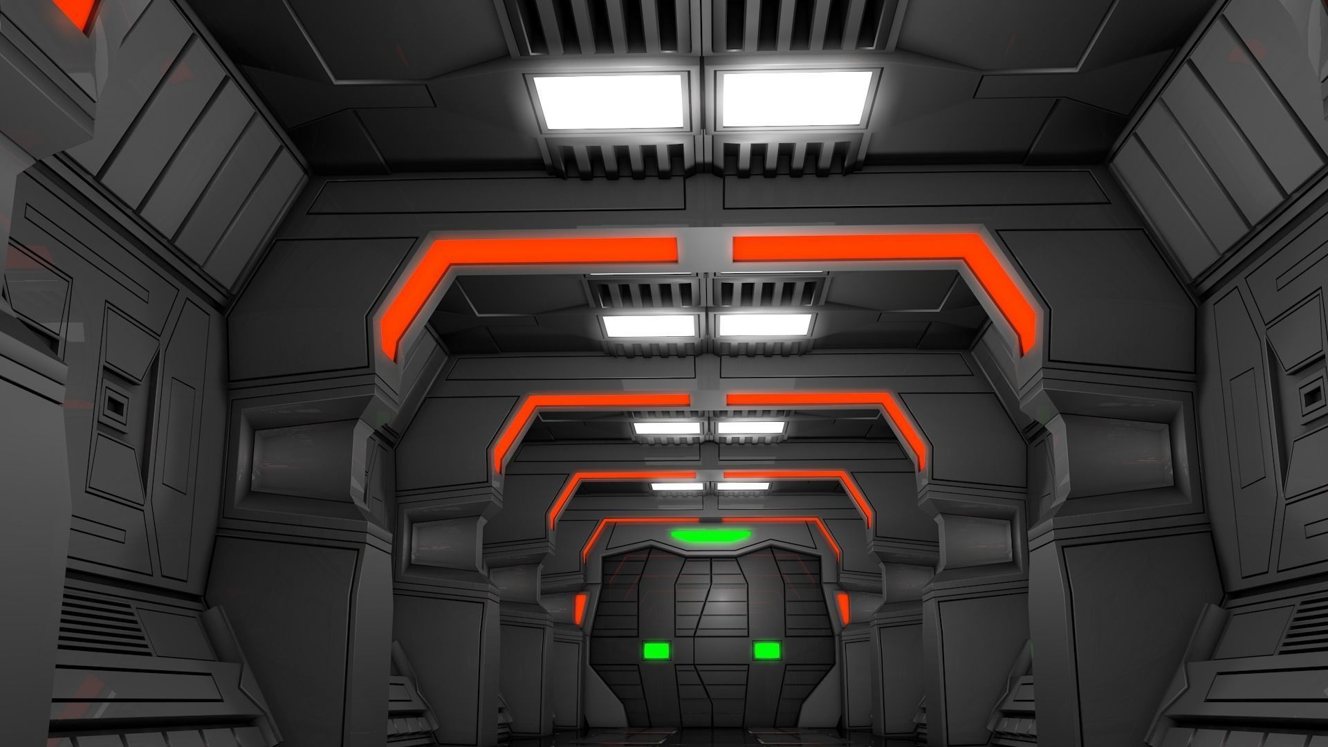 Sci Fi Corridor 3D model_4